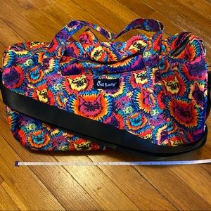 NWOT tie dye cat duffel bag